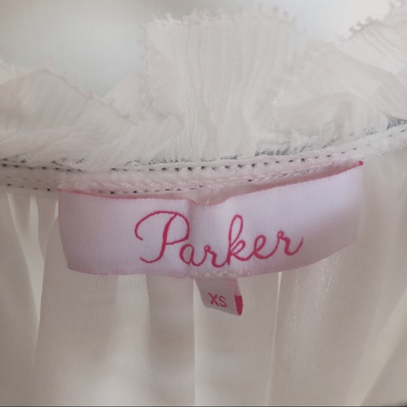 Parker NY 100% silk cold shoulder blouse size xs - Picture 7 of 8